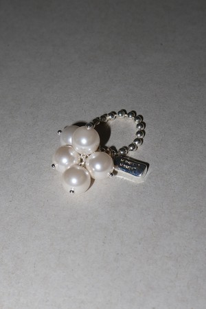 popping pearl ring - silver