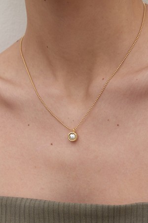 soak bezel chain necklace - gold