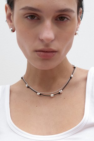 string tie bumpy necklace