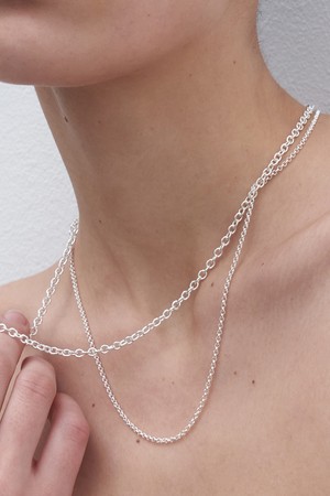 two line necklace - silver