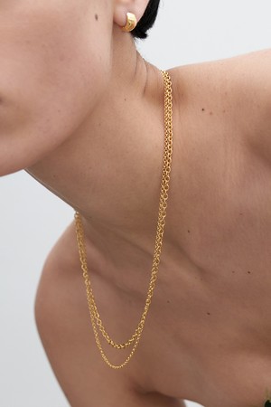 two line necklace - gold