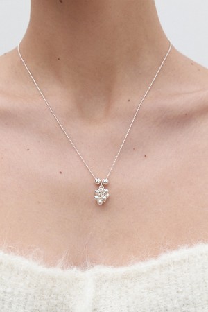 popping ball necklace - silver