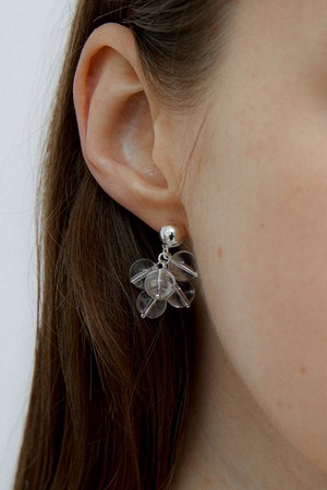 popping clear earring