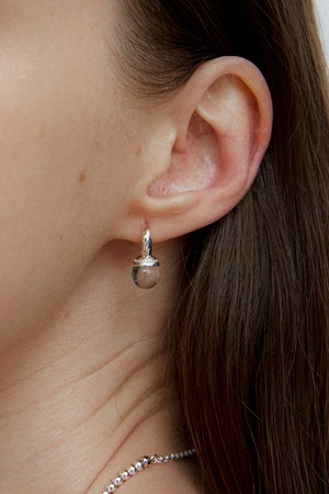 half hoop clear earring