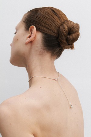 bezel pearl two way necklace