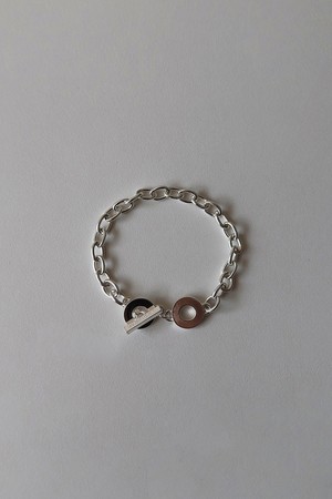 capsule chain toggle bracelet - silver
