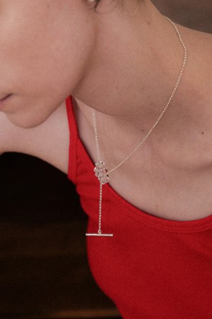 oblique clear toggle necklace