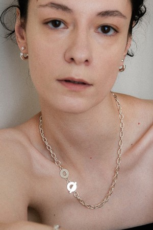 capsule chain toggle necklace - silver