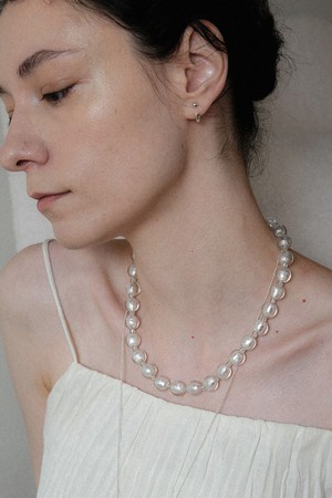 reflect glass necklace - white