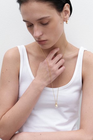 cap pearl necklace - gold