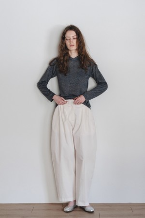 Side curve pants - Ivory