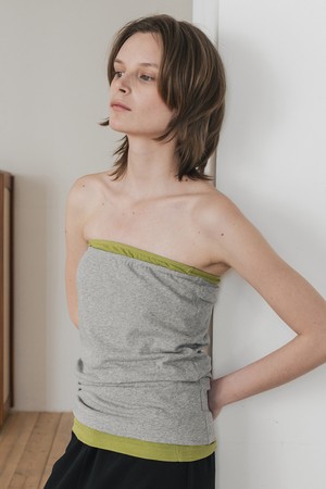 Banding cotton Top - Gray