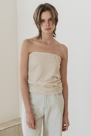 Banding cotton Top - Ecru