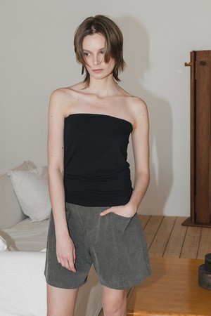 Tuck Washing Shorts - Charcoal