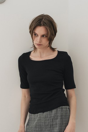 Classic Square Neck Top - Black