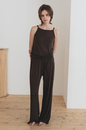 Sheer knit pants - Brown