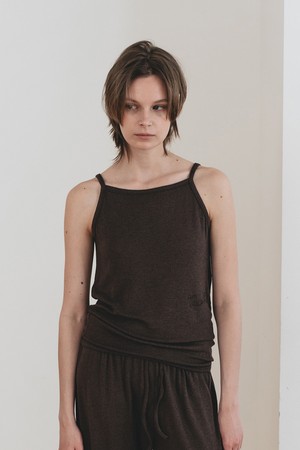 Embroidery knit top - Brown