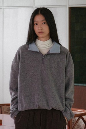 Fleece Quarter Top - Gray