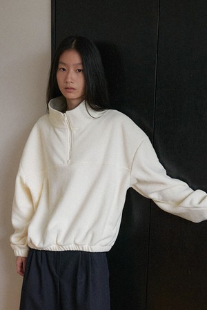 Fleece Quarter Top - Ivory