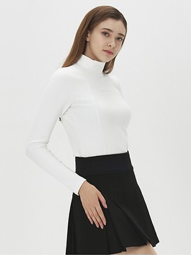 듀빅 여성 입체 패턴 양면 기모 긴팔티셔츠 DE4WTS181WH-a
