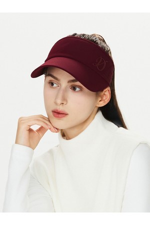 듀빅 여성 입체 자수 로고 리본 썬바이저 DF1WAP711BD_WINE-a
