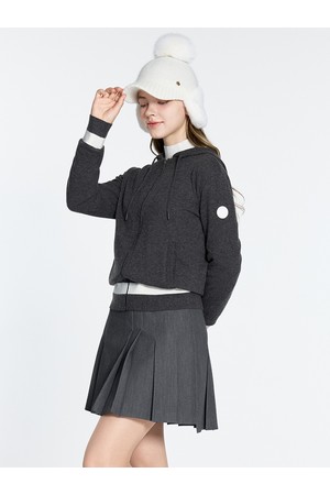 듀빅 여성 집업 배색 후드 니트 방풍 가디건 DG4WSC291MG_GREY-a