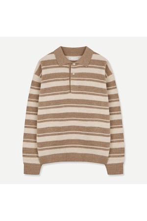 변형조직 스트라이프 티에리 니트 베이지 BNFWSW864BE