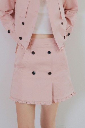 Cest_Ruffle button skirt