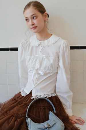 Cest_Lovely lace ribbon blouse