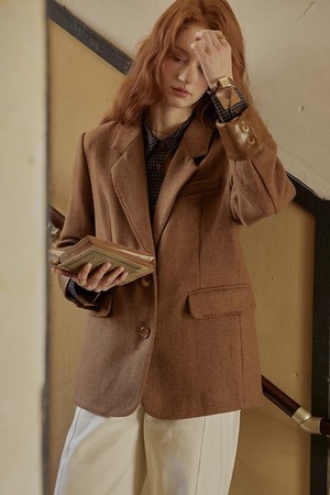 PM_Leather cuffs blazer
