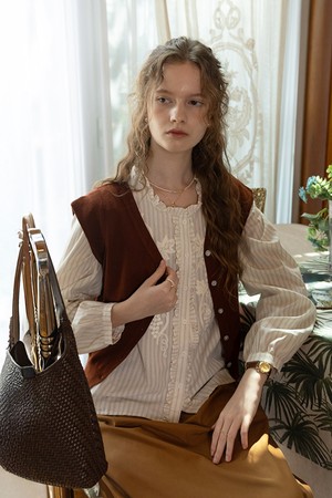 PM_Knit button vest_WINE