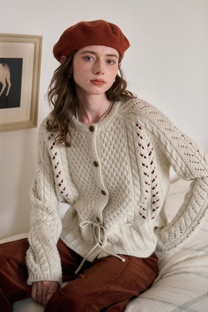 SR_Sense knit cable cardigan