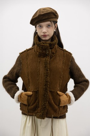 WD_Pile winter vest_BROWN