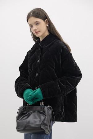WD_Black velvet elegant coat