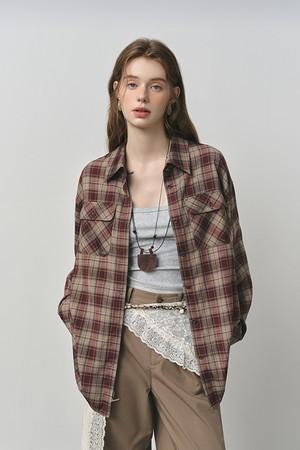 WD_Autumn plaid pocket shirt
