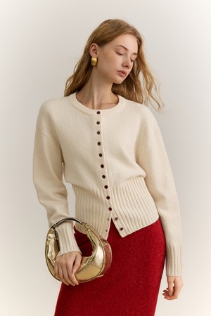 YY_Crew neck sweater cardigan