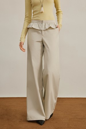 YY_Lace splicing wide pants