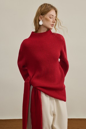 YY_Sense side lace-up sweater