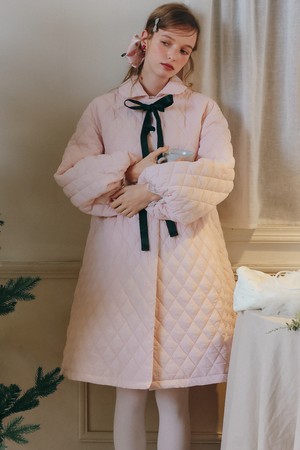 Cest_Ribbon quilted coat