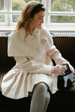 Cest_Pleated half double coat