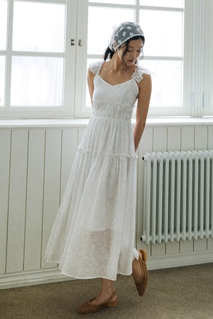 Smocking tiered dress_2color