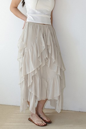 Feminine ruffle skirt_3color