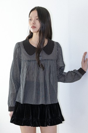Doll collar check shirt_2color