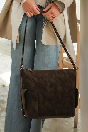 Soft saddle suede bag_2color