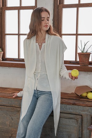 Light knit shawl and top set_3color