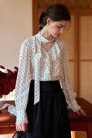 SR_Ruffle polka dot blouse_2color
