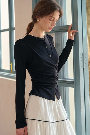 Strap knitted top_2color