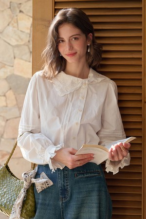 Texture jacquard blouse_2color