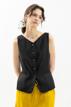Minimal button vest_2color
