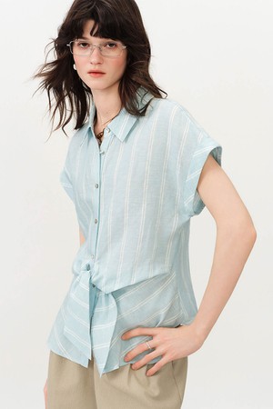 Relaxed fit stripe tie shirt_2color